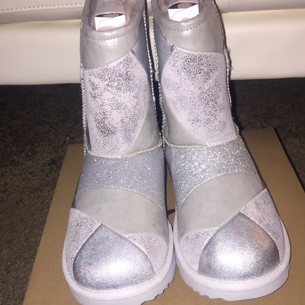 Silver patched Glittered Ugg